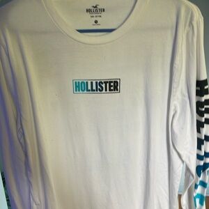 Hollister, Long sleeve, Medium, white T-shirt